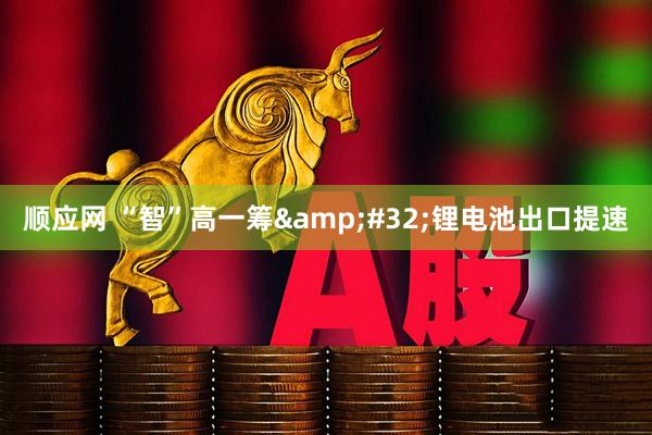 顺应网 “智”高一筹&#32;锂电池出口提速